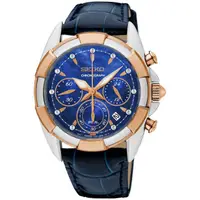在飛比找蝦皮商城優惠-SEIKO精工 藍色大海晶鑽計時手錶-珍珠貝x藍/38mm 