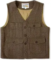 [Red Tornado] Multi-Pocket Wool Tweed Vest Brown