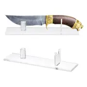 2Pack Acrylic Knife Display Stand Sword Display Holder Rack for Desktop Clear