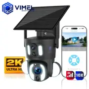 Outdoor Security Camera Solar 4G Dual 2K 10X Zoom PTZ App LIVE View 360