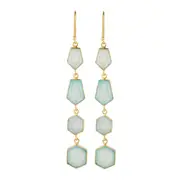 Zoe Earrings in Sterling Silver with Aqua Chalcedony - Elegant Jewellery in Australia