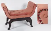 Handmade u-shaped arm bench peach velvet