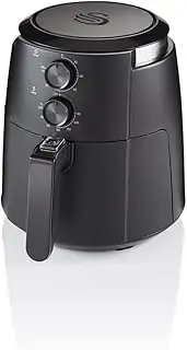 [Swan] Stealth Air Fryer, 4.7 Litre, Compact, 1500W Power, Adjustable Temperature, 60 Min Timer, Healthy Eating, SD75210BLKN