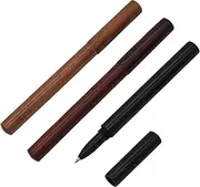 SIPLIV Set of 3 Handcrafted Wooden Rollerball Pen Black Ink Wood Pen Retro Collection Business Pen Fancy Nice Rollerball Pen Set