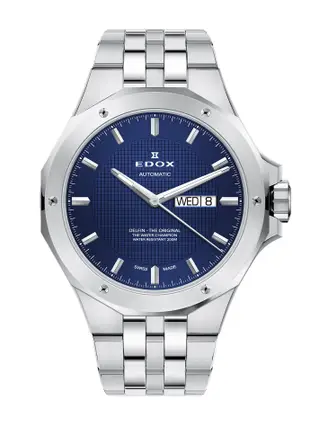 原廠公司貨  EDOX 伊度 Day/Date Automatic Delfin 88005-3M-BUIN