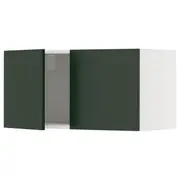 METOD wall cabinet with 2 doors, white/Havstorp deep green, 80x37x40 cm