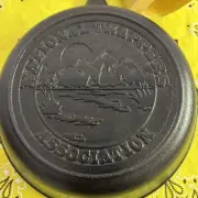 New Lodge No. 5 National Trappers Association Cast Iron Skillet, Advertising