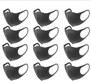 12-Pack Single Layer Washable and Reusable Polyester Face Masks, Protective Summer Mouth Covers