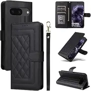 Compatible with Google Pixel 8a 5G Cover,Compatible with Google Pixel 8a 5G Wallet Kickstand Magnetic Closure Flip Case Black