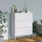 Drawer Cabinet White 80x35x101.5 cm Steel vidaXL