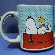 Peanuts Snoopy Woodstock On Doghouse Mug