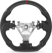 Steering Wheel Frame, Carbon Fiber Wheel Cover, Custom Carbon Fiber Steering Wheel Compatible with Nissan 350z 2003‑2008 Nappa Perforated Leather