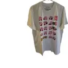 Kirby Adult T-Shirt Just Kirby Motions Lineup With Kanji XL Pink Nintendo