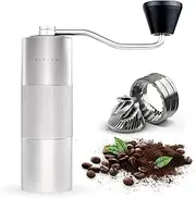 Alpaca Ventures Manual Coffee Grinder by - Stainless Steel Conical Burr Coffee Grinder Manual with Adjustable Setting Double Bearing Hand Espresso Grinder Perfect for Home, Office and Camping