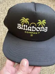 New Billabong Black Men's Snapback Coastal Trucker Cap Palms NWT. Palm Trees