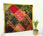 30" GIFT FOR GIRL STUNNING VINTAGE SARI SEQUIN BEADED THROW CUSHION PILLOW COVER