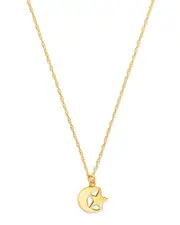 Moon & Meadow Star & Moon Pendant Necklace in 14K Yellow Gold, 18 - Exclusive