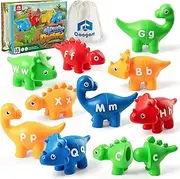 C COOGAM Matching Letters Fine Motor Toy,13 PCS Double-Sided ABC Dinosaur Alphabet Match Game with Uppercase Lowercase,Preschool Educational Montessori Learning Toys for Toddlers puzzle106-EU