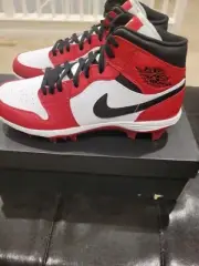 Air Jordan 1 Mid TD Football Cleats Chicago Red
