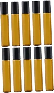 10pcs Glass Essential Oil Roller Bottles with Lid Refillable Perfume Containers Durable Leak for Aromatherapy Travel Oil Roller Bottles