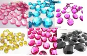 40 Big 20mm Craft Round Rhinestone Jewel/Bead/Silver Flatback/Resin E62-Color