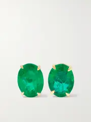 [HOUSE OF MERAKI] HOUSE OF MERAKI - Allora 18-karat Gold Emerald Earrings - Green - One size One size Green