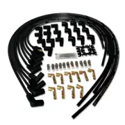 Black 8.5mm 90 Degree Boots Spark Plug Wires Spiral Core Chevy Ford Mopar