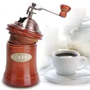 Manual Coffee Grinder Vintage Metal Hand Crank Mill Brown Rustic Small Kitchen