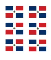 6 Mini Dominican Republic Flag Stickers Decal cup, phone,Tablet Tag Helmet