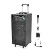 Pyle 800W Portable PA System 10in Driver Wireless USB/SD/FM &2 Mics PWMA1090UI
