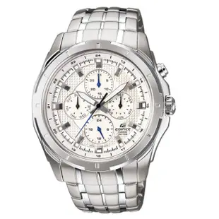 【CASIO 卡西歐】EDIFICE 新潮尊爵經典三眼指針錶-白x49mm(EF-328D-7A)