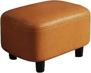 Shoe Bench Shoeshine Stool Doorway Household Entrance Door Wearing Shoes Small Stool Simple Sofa Cushion Feet Living Room Leather Short Stools Shoe Rack Bench(Orange)