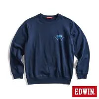 在飛比找momo購物網優惠-【EDWIN】男裝 袋花LOGO厚長袖T恤(丈青色)