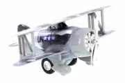 Classic Wing Bi-Plane, Gray Camoflague - Showcasts 998D - Diecast Model Toy Car