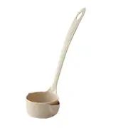 2Pcs Oil Filter Spoon Kitchen Oil Soup Separator Wheat Straw Long Handle Soup Spoon
