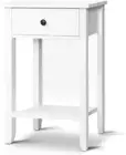 Bedside Table White MDF Bed Side Tables Storage Small Narrow Desk Chest of Drawe