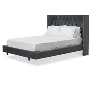 Carolina King Bed Frame - Charcoal Velvet