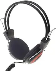 Ruilogod Black PC Earphone Headphone Microphone with Flexible Cord Cable