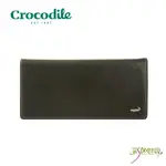 【CROCODILE鱷魚】真皮13卡 長夾 自然摔紋 黑色 0203-11071 彩色世界