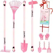 Rake Shovel Set 296 Kids Long Hand Tools Include Rake Leaf Rake Shovel Hoe Mini