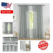 Casual Luxury 108 Inch Light Grey Linen Draperies - 2 Panels, Machine Washable