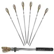 Skewers Shashlik Kebab BBQ Mangal Grill Premium Stainless Steel BBQ Sticks 6pcs