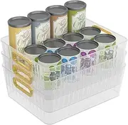 Wakikini 6 Packs Clear Plastic Storage Bins, Storage Baskets with Handle, Pantry Organizers Boxes for Fridge, Bathroom, Kitchen Cupboard
