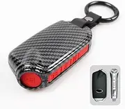 ontto Plastic Car Key fob Cover fit for Kia Stinger GT CK K9 K900 2018 2019 2020 2021 Keyring Accessories Remote Key case Key Holder Keychain 4 Buttons Carbon Red