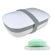 Travel Soap Holder Bar Box Dish Container Case with Sponge Saver and Band