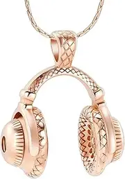 DOTUIARG Cremation Jewelry Headphone Urn Necklace for Ashes Stainless Steel Keepsake Music Headset Pendants Ash Holder Memorial Jewelry
