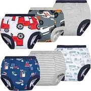 [BIG ELEPHANT] Baby Boys 6 Pack Toddler Potty Training Pants 100% Cotton Waterproof Pants