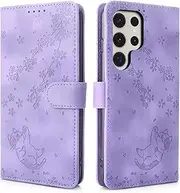 CXTcase Mobile Phone Case for Samsung Galaxy S23 Ultra, Premium PU Leather Flip Case, Wallet Protective Case, Mobile Phone Case Compatible with Samsung Galaxy S23 Ultra, Purple