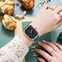 在飛比找蝦皮購物優惠-Modiya女士手錶時尚休閒夜光石英表矽膠糖果色小方表