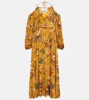 [Ulla Johnson] Ulla Johnson Noemi floral printed jersey midi dress AU 14 multicoloured